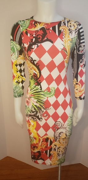 Good Times multi color stretch dress size Medium - Picture 1 of 2